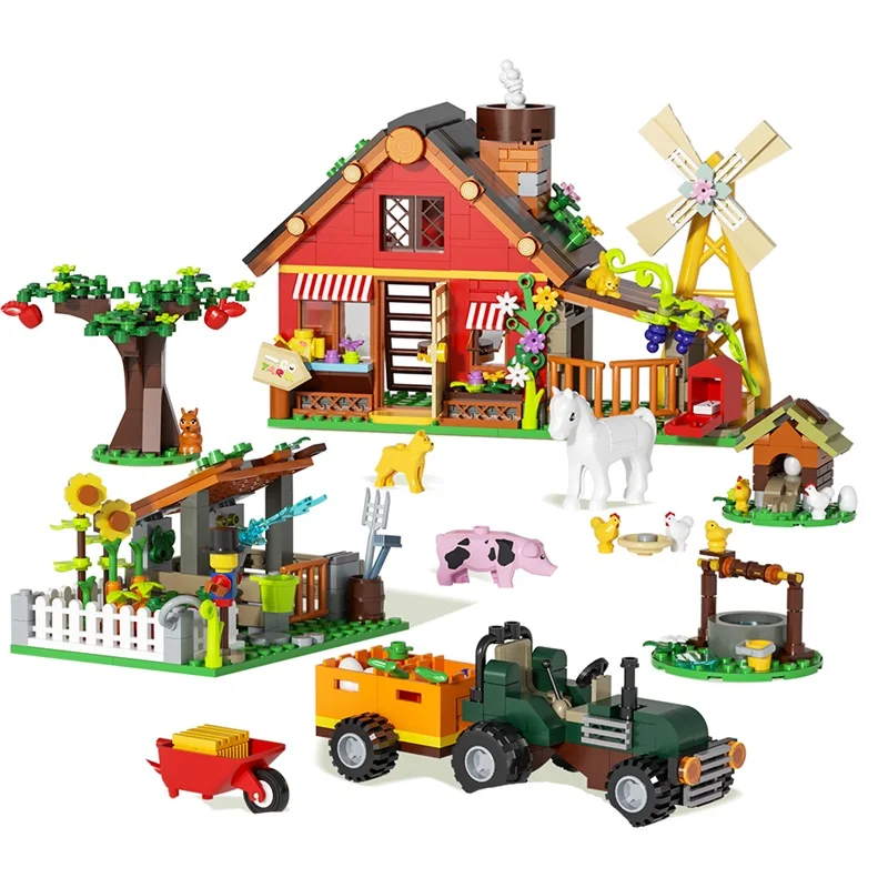 クリエイティブ風車ファームハウスビルディングブロックモデル農 - Agriculture Farm House のレビューと価格
